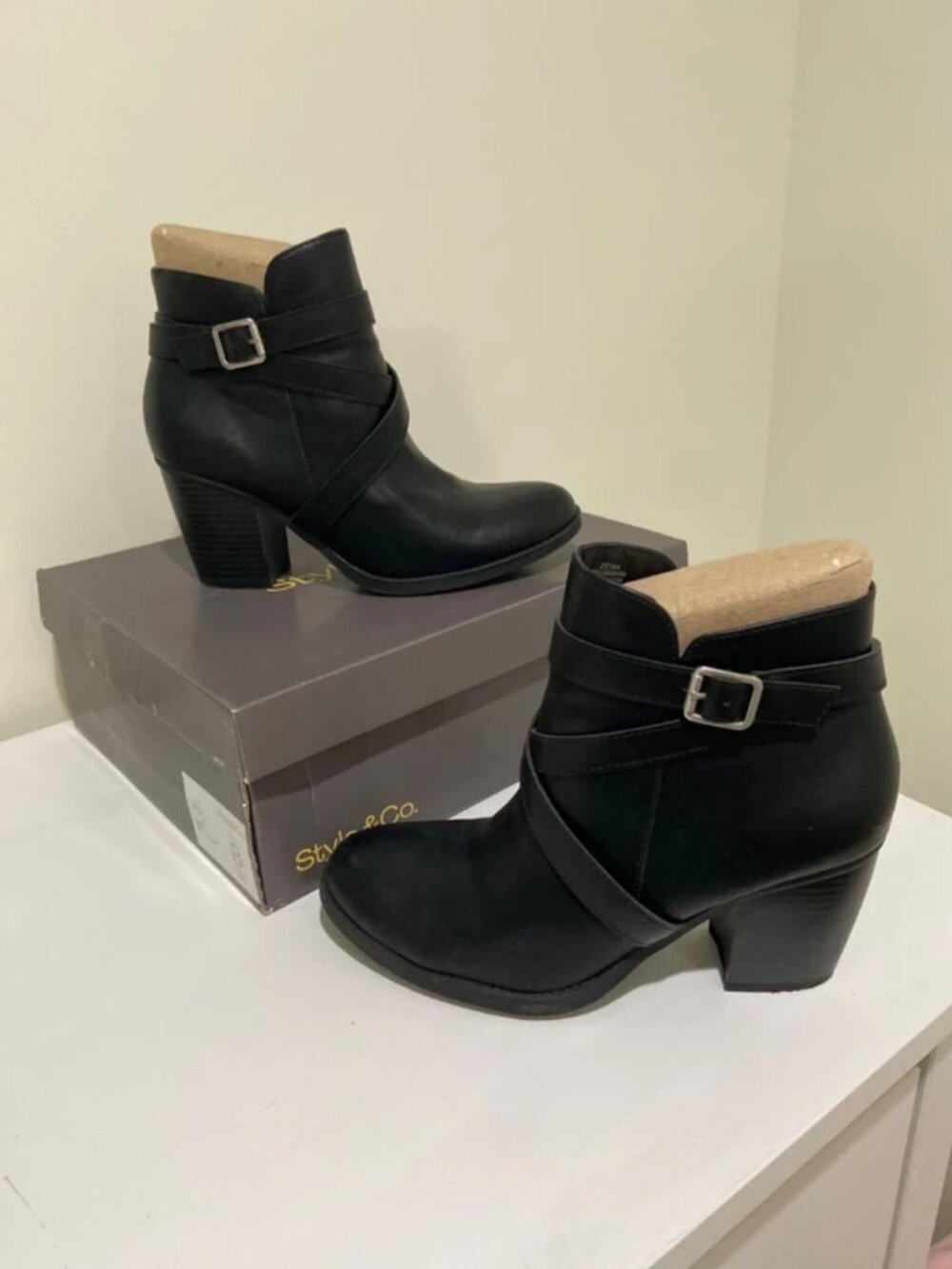 Black Leather Ankle Boot